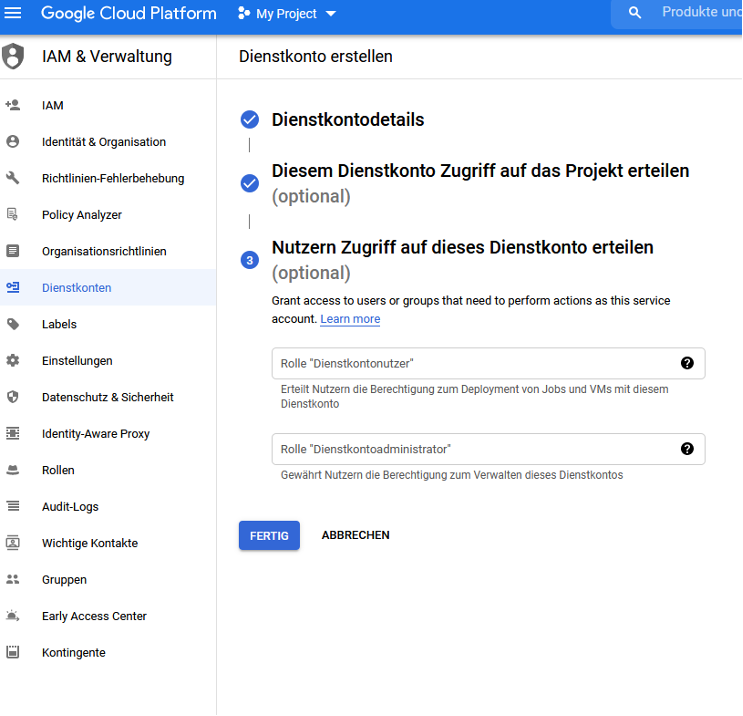 google indexing api projekt erstellen