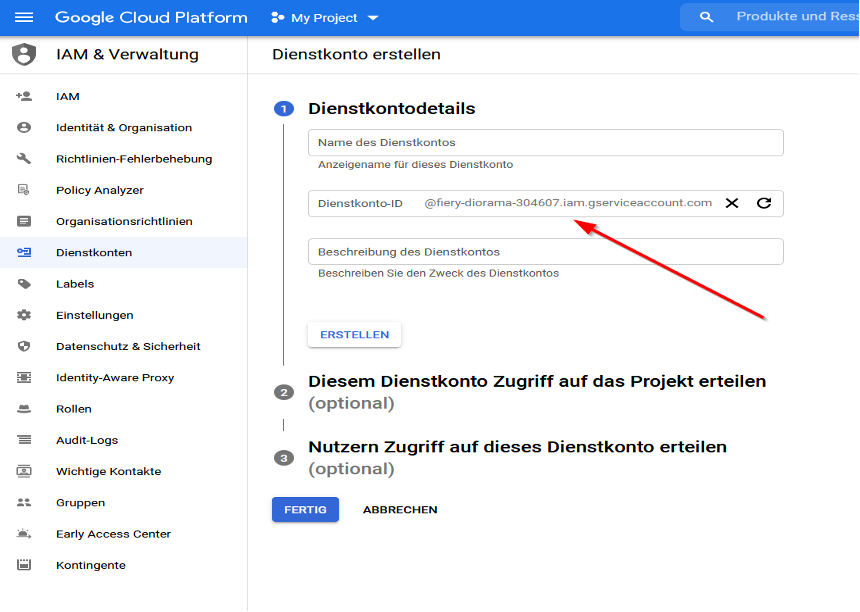 google indexing api projekt erstellen