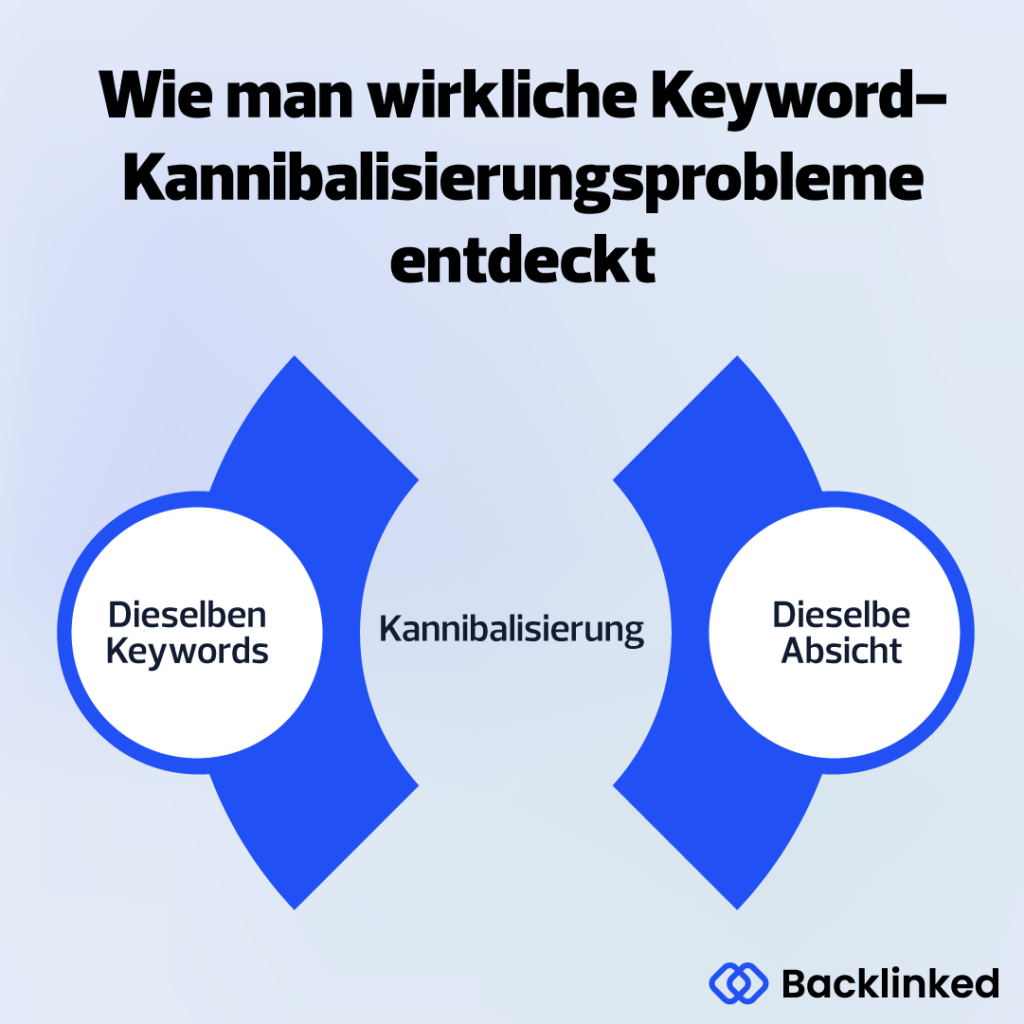 Die Infografik weist auf Probleme des Keyword Kannibalismus hin